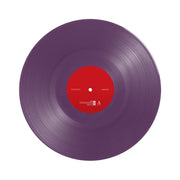 Opaque purple vinyl against a white background. There is a red label in the center.