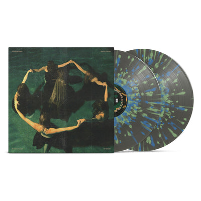 Night Verses Every Sound Has A Color In The Valley Of Night Vinyl LP. Album Art depicts 5 women holding hands around another person or being in a pool together. Vinyl is exposed to show color. color of LP is Grey with Blue and Green Splatter. 