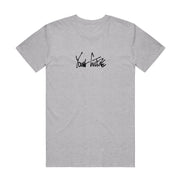Athletic grey short sleeve shirt with YOUNG CULTURE written across the chest in black lettering.